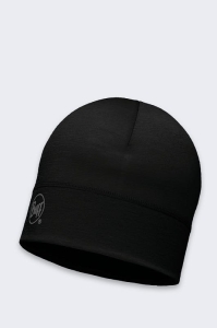 Șapcă solidă Buff Merino Wool 1 strat negru