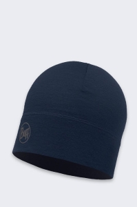 Buff Merino Wool 1 Layer Solid Navy Cap