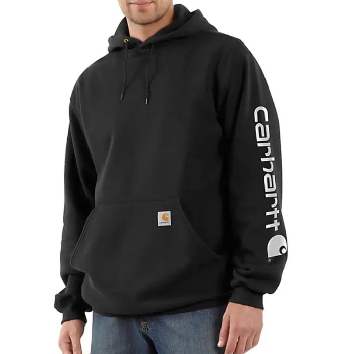 Bluza Carhartt Midweight Sleeve Logo Hood Black S.jpg