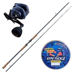 Cast Hype Tackle H5 2,51 m 130 g + Kraken T300 + Plenipotențiar WP8 Albastru Camo 0,25 mm
