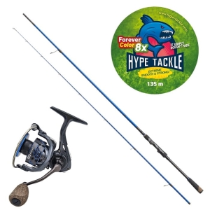 Set Spinn Hype Tackle H2 țintă Jig 2.51 m, 5-23 g + Reel H2 3000 + Plein WP8 Red Fluo 0.13 mm