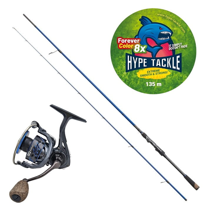 Zestaw Hype Tackle H2 Jig&amp; Spin 2,51m 4-18g 2cz + Hype Tackle H2 3000 +  Hype Tackle WP8 Red Fluo 0,11mm 6,8kg 135m FEC.jpg