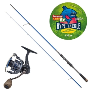 Zestaw Spinn Hype Tackle H2 Target Zander  1,98 m Do 28 g + Hype Tackle H2 3000 + Plecionka WP8 Red Fluo 0,15 mm