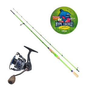 Spinn Hype Tackle proaspete 2,14 m 8-30 g + Hype Tackle H2 3000 + Plenipotențiar WP8 Green Fluorescent 0,11mm FEC