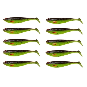 Set de cauciuc Set Dam Shadster 12cm 16.8g Motoroil Chartreuse 10pcs