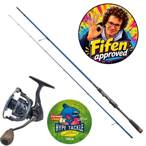 Set de Fifena Sandwich Hype Tackle H2 1.98m 28g + Hype Tackle H2 3000 + Hype Tackle pentru totdeauna roșu 0.17mm