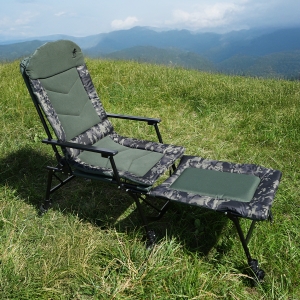 Scaun de pescuit Kraken Premium Armchair L 150 kg + Suport pentru picioare