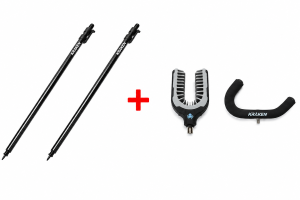 Set: 2x Suport pentru lansetă KRAKEN Black Pearl Bankstick 75-125cm + Suport posterior KRAKEN Black Pearl Butt Rest + Suport anterior KRAKEN Black Pearl Front Rest Eva