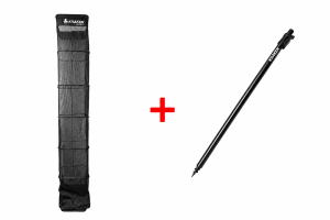 Set: Plasă de pescuit KRAKEN Black Pearl Fishing Net 3m + Suport pentru lansetă KRAKEN Black Pearl Bankstick 75-125cm