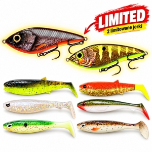 Set de năluci Premium Big Pike 18–23 cm + jerk-uri Kraken Swimmer Limited Edition 12 cm