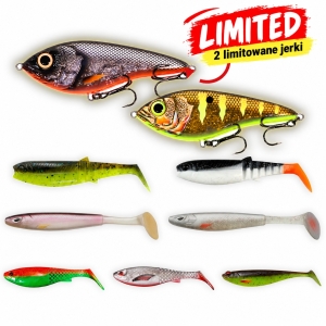 Set de năluci Premium Pike 12–17,5 cm + jerk-uri Kraken Swimmer Limited Edition 10 cm