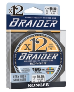 Fir de pescuit BRAIDER X12 0.14mm 150m 18.4kg MULTIC