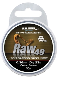 Savage Gear Raw49 Raw49 0.45mm 16kg 35lb Uncoated Brown 10m material de lider 10m