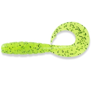 FishUP Mighty Grub 3,5" #055 Chartreuse/Negru 7pcs