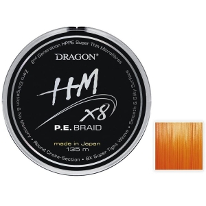 DRAGON HM X8 P.E.BRAID 0.16mm 16.90kg 135m portocaliu DRAGON HM X8 P.E.BRAID 0.16mm 16.90kg 135m portocaliu
