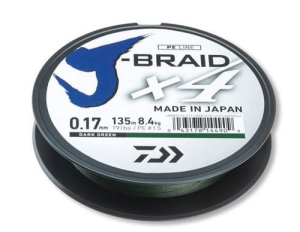 Daiwa J-Braid x4 0.21mm 135m verde închis Daiwa J-Braid x4 0.21mm 135m verde închis