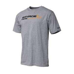 Tricou Savage Gear Signature Logo XL Grey Melange