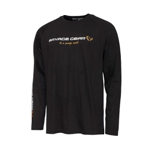 Savage Gear Signature Logo Mânecă lungă cu mânecă lungă BlackCav XXL